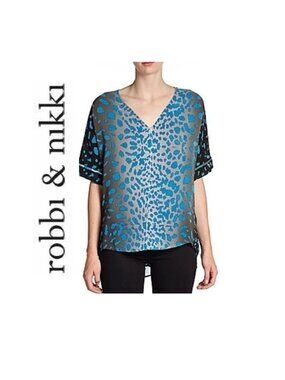 ROBBI & NIKKI ANIMAL PRINT TOP sz S